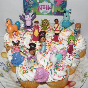 Nella the Princess Knight Cake Toppers Set of 14 with Figures, Rings, 3 Dragons